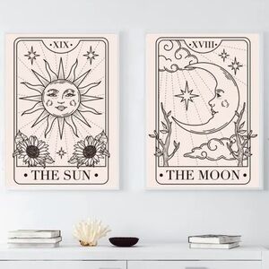 Moon & Sun canvas prints set of 2